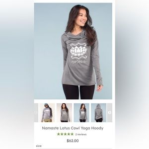 Soul Flower Yoga hooded/cowl long sleeve Tee Shirt woman’s medium.